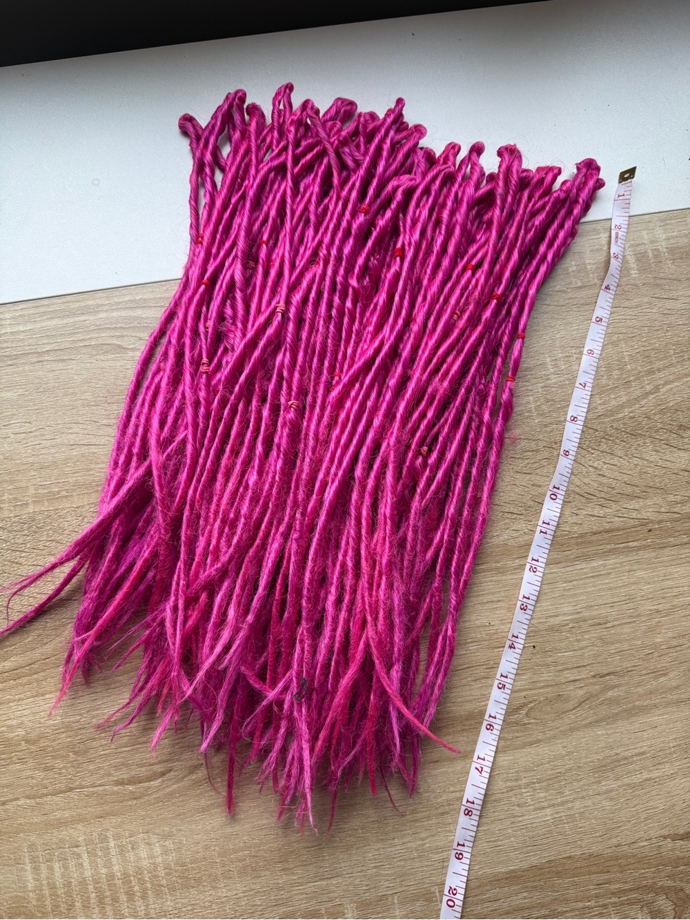 Bright Fuchsia Synthetic Dreadlock Extensions - double end 52 pieces